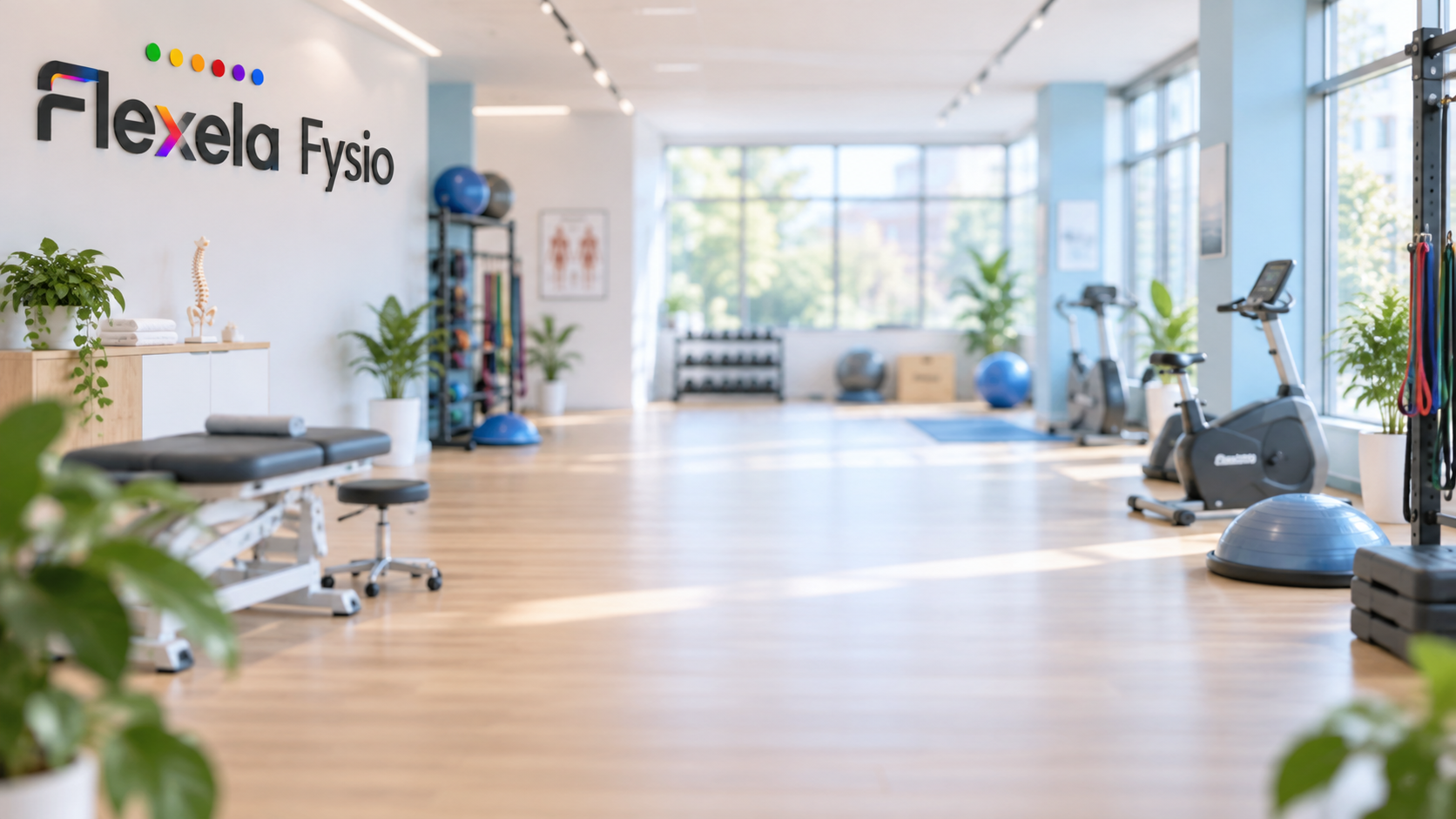 Moderne fysiotherapieruimte van Flexela Fysio